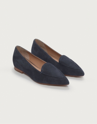 Pointed store suede loafers