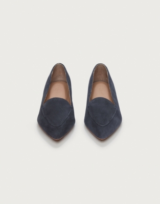 Pointed Suede Loafers