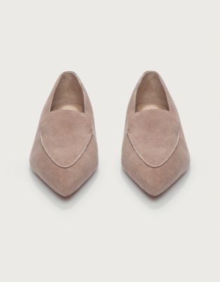 Pointed Suede Loafers