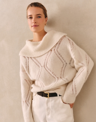 Pointelle Detail Jumper with Alpaca