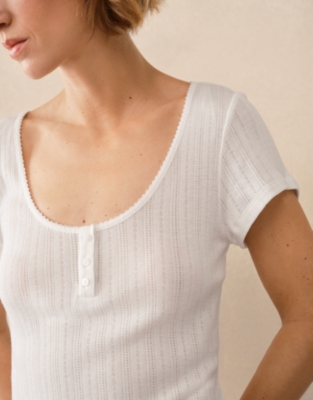 Pointelle Scoop Neck PJ Top