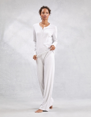 Organic Long Leg Pointelle Pants White