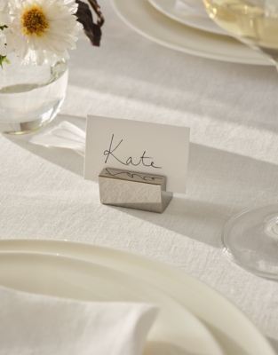 Polished Steel Card Holders – Set of 6