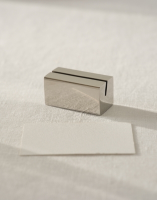 Polished Steel Card Holders – Set of 6