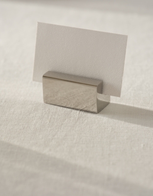 Polished Steel Card Holders – Set of 6