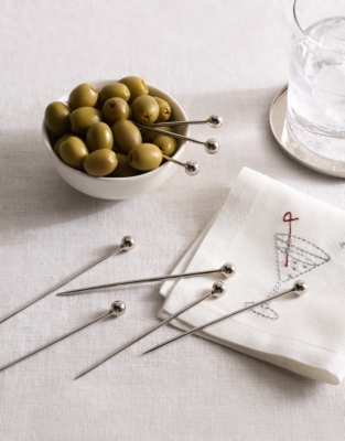 Polished Steel Cocktail Picks – Set of 8