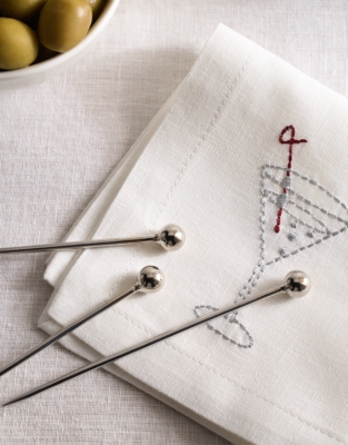Polished Steel Cocktail Picks – Set of 8
