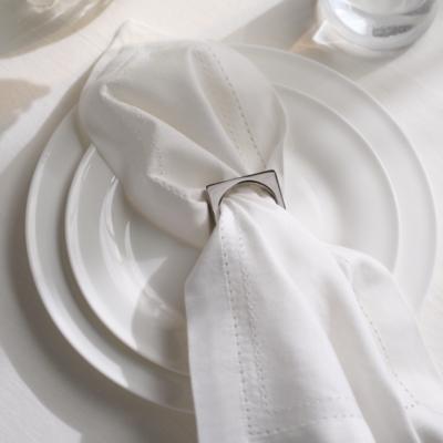 Polished Steel Napkin Rings – Set of 4