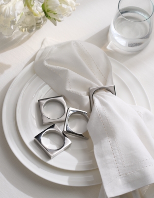 Polished Steel Napkin Rings – Set of 4
