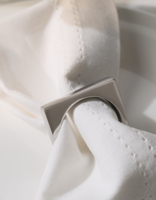 Polished Steel Napkin Rings – Set of 4