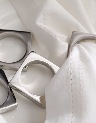 Polished Steel Napkin Rings – Set of 4