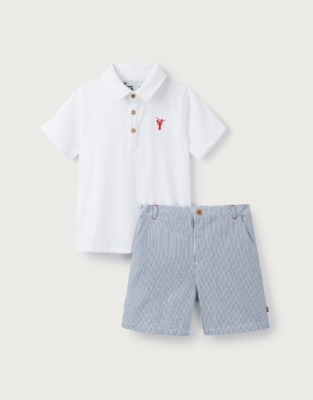 Polo Top & Stripe Shorts Set (018mths) Baby Boys' The White Company UK