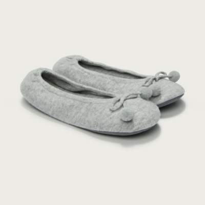 white company pom pom slippers