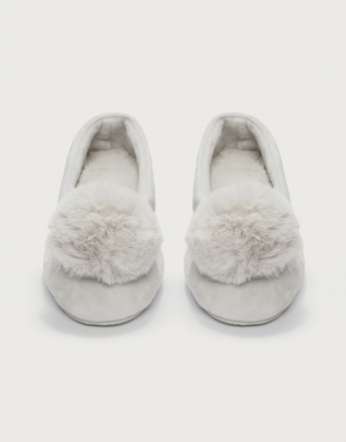 the white company pom pom slippers