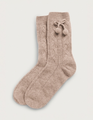 White company store cashmere socks