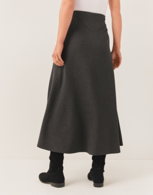 Ponte Jersey Circle Skirt - Dark Charcoal Marl