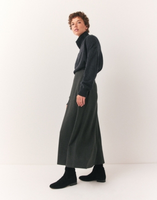 Ponte Jersey Circle Skirt - Dark Charcoal Marl