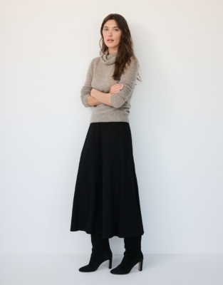 Ponte Jersey Circle Skirt - Black