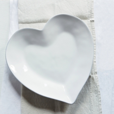 Porto Heart Dinner Plate - White