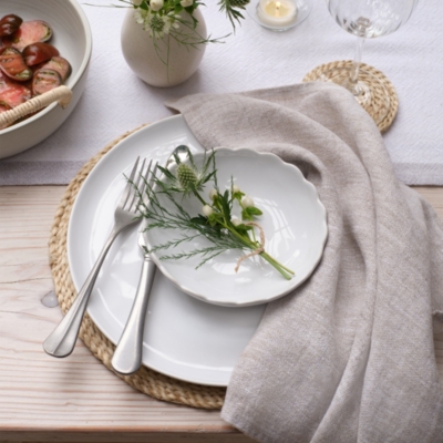 Portobello Scalloped Bowls - Set of 2 - White