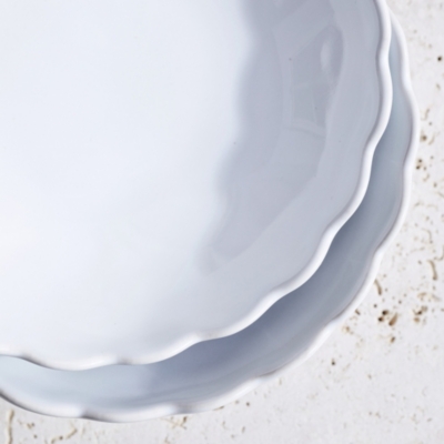 Portobello Scalloped Bowls - Set of 2 - White