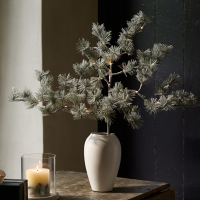 Pre-Lit Frosted Branch | Christmas Room Decorations | The White Co...