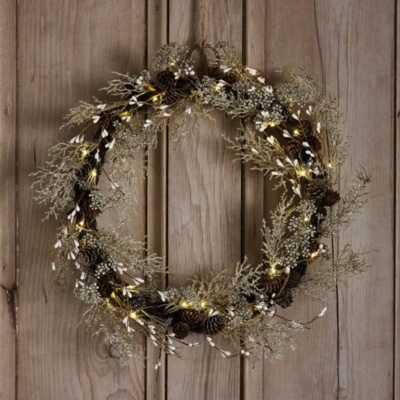 Pre Lit Sparkle Wreath Christmas Decorations The White Company Us