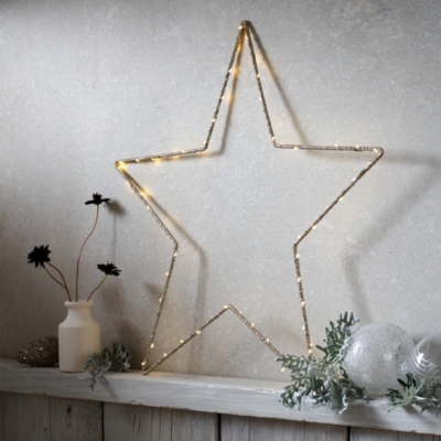 Pre Lit Star Decoration – 50cm | Christmas Fairy Lights | The ...