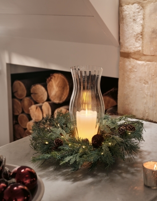 Pre-Lit Table Wreath – 35cm