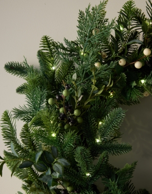 Pre-Lit Townhouse Wreath – 60cm