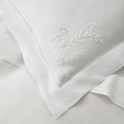 Provence Embroidered Oxford Pillowcase Single Provence Bed Linen