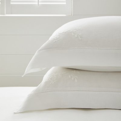 Provence Embroidered Oxford Pillowcase Single Provence Bed Linen