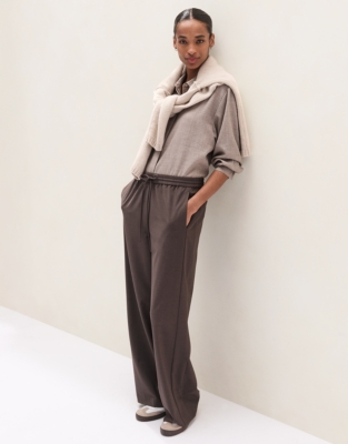 Pull On Wide-Leg Trousers