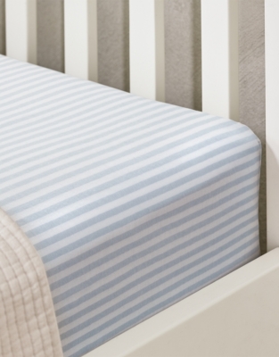 Pure Cotton Pyjama Stripe Fitted Sheet