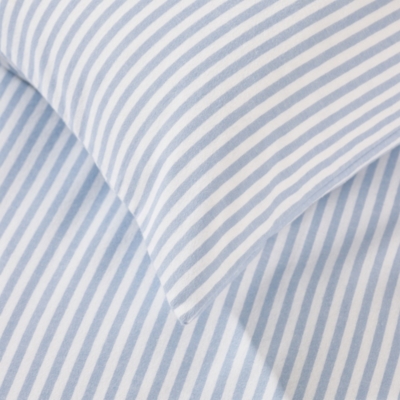Pure Cotton Pyjama Stripe Flannel Duvet Cover & Pillowcase Set