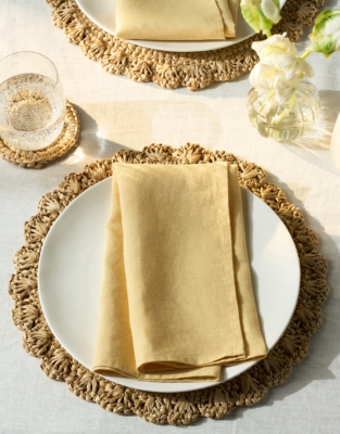Pure Linen Napkins – Set of 4 - Soft Yellow