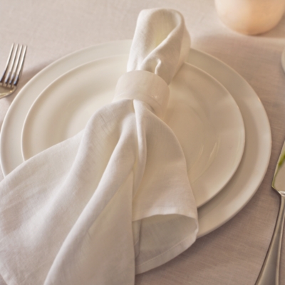 Pure Linen Napkins – Set of 4 - White
