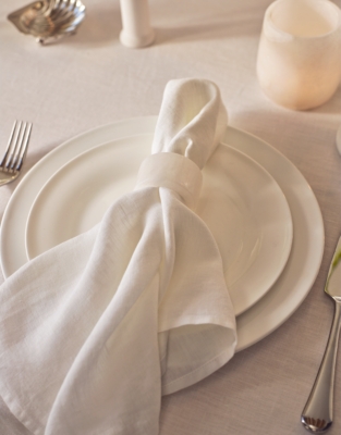 Pure Linen Napkins – Set of 4 - White