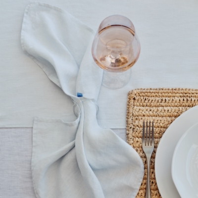 Pure Linen Napkins – Set of 4 - Pale Blue