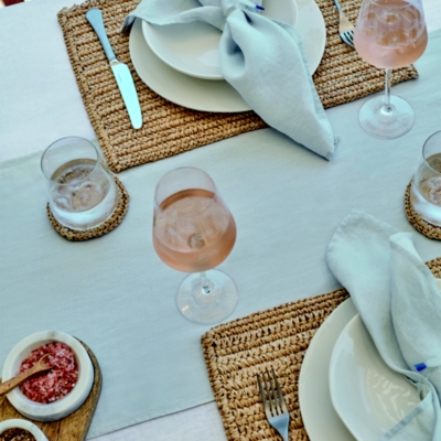 Pure Linen Napkins – Set of 4 - Pale Blue