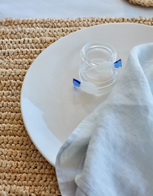 Pure Linen Napkins – Set of 4 - Pale Blue
