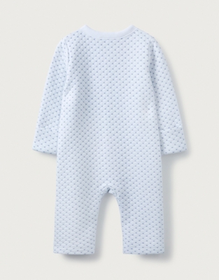 Quilted Embroidered Robot Sleepsuit | View All Baby | The White Company US