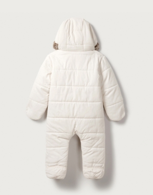 white company baby snowsuit