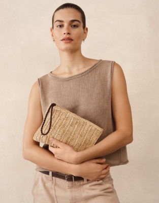 Raffia Clutch Bag