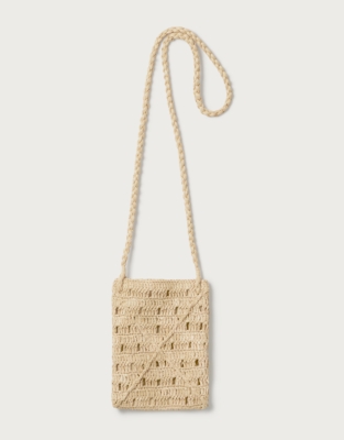 Raffia Crossbody Phone Pouch