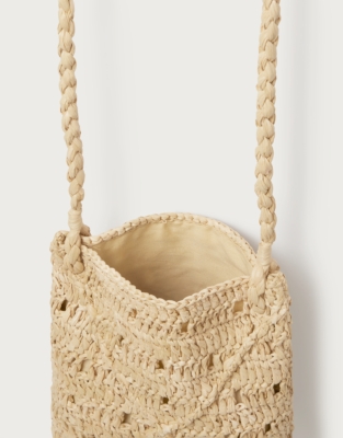 Raffia Crossbody Phone Pouch