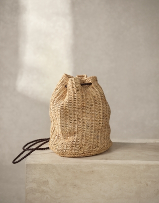Raffia Duffle Bag
