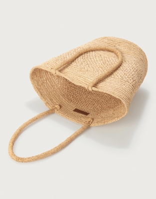 Raffia Flared Basket Bag