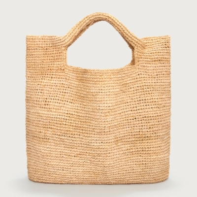 Raffia Foldover Large Bag