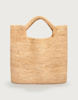 Raffia Foldover Large Bag